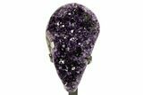 Deep-Purple Amethyst Geode With Metal Stand - Uruguay #364443-1